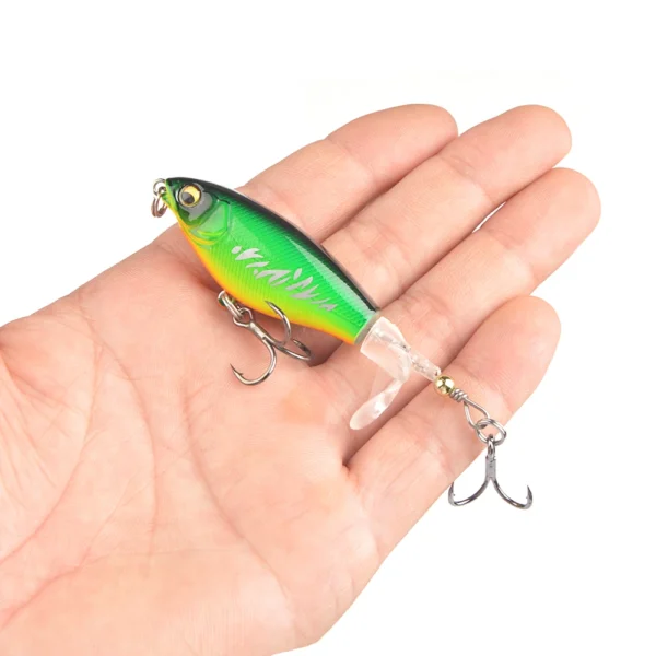1Pcs Quality Whopper Plopper Wobblers 7.5cm 6.5g Topwater Popper Fishing Lure Hard Bait Rotating Soft Tail Fishing Tackle