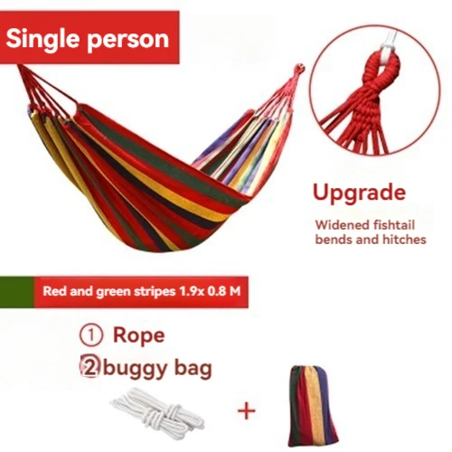 S84b8eb4187494bb694a72a41b5ec88ccn.webp WESTTUNE Outdoor Canvas Hammock Camping Swing Hammock with Tree Ropes Load-bearing Up to 200kg Perfect for Garden Patio Backyard