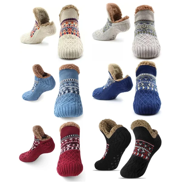 S886d25f7ad53469f9806a6c21025abbft.webp Men Women Winter Indoor Home Slippers Socks Non Slip Bedroom Sleeping Sock Thickened Thermal Slipper Socks Soft for Christmas