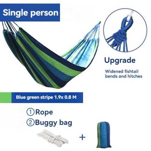 S890f0421a7b640909854ae08169bad38c.webp WESTTUNE Outdoor Canvas Hammock Camping Swing Hammock with Tree Ropes Load-bearing Up to 200kg Perfect for Garden Patio Backyard