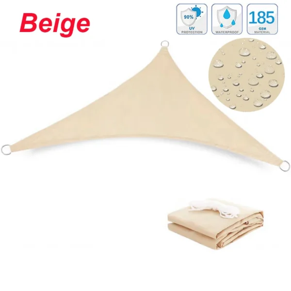 Multi-size Triangle Sun Shade Sail Waterproof Outdoor Garden Patio Party Sunscreen Awing Sun Canopy For Beach Camping Pool