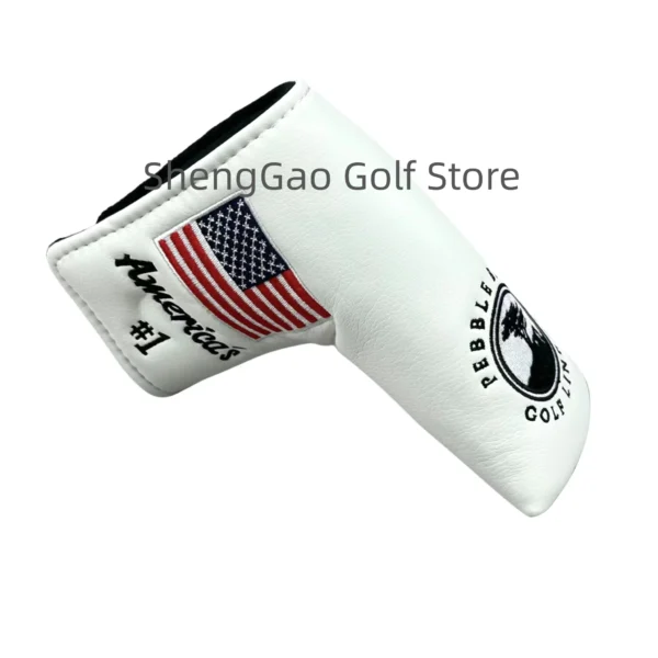 1pc Golf Putter Cover PU Leather Closure Pine Pattern Golf Club Cover Blade Putter Cover Protector