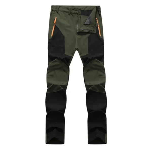 TRVLWEGO Men Summer Hiking Pants Wear-resistant Water Splash Prevention Quick Dry UV Proof Elastic Thin Camping Trousers