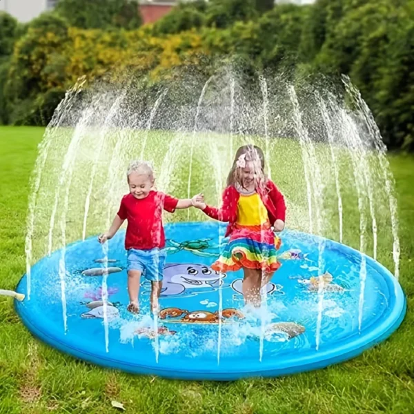 New 1pc Summer outdoor water game toy dolphin spray mat round sprinkler mat,outdoor spray mat,PVC inflatable splash pad,lawn pla