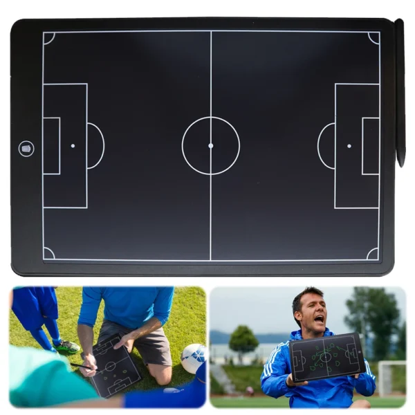 16 Inch LCD Electronic Football Coach Board with Pen Soccer Coaching Board for Football Coach Marker Training Writing Tablet