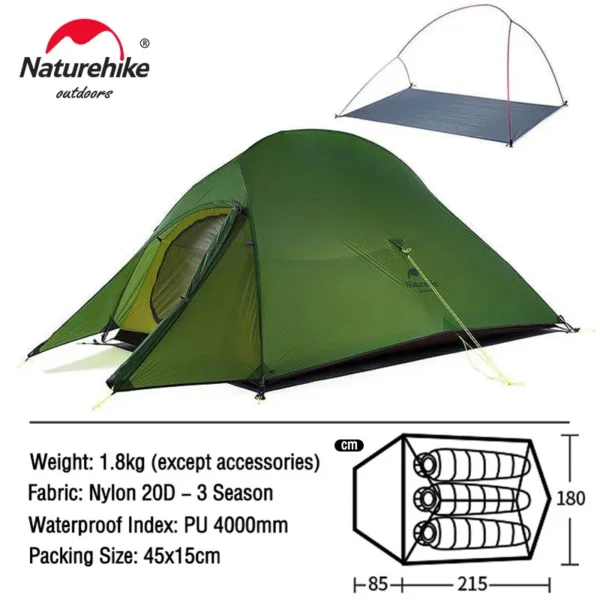 Naturehike Camping Tent Mongar 2 Persons Tent Cloud Up 1 2 3 Person Tent Star River Tent Ultralight Portable Outdoor Hiking Tent