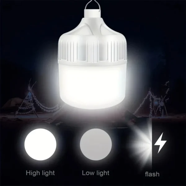 USB Rechargeable Portable Camping Light Bulb, Waterproof Tent Hanging Light, Outdoor Hiking Picnic Fishing Light