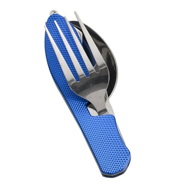 S91af5203c74944bc8c3efcbb48a285d7i.webp Foldable Camping Utensil Set - Multi-Functional Knife, Fork, Spoon Combo For Outdoor Activities And Sports Camping Picnic Travel