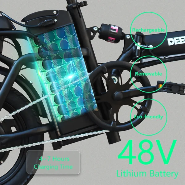 S9304b430b78447a688527870009844b9u.webp 14 inch Folding Electric Bike Adults Ebike 48V 15AH 400W Max 32KM/H Cycling Bicycle Electric Bikes City