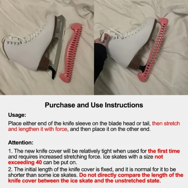 TPU Ice Skating Figure Skate Blade Cover Ice Skate Hockey Skates Adjustable Protective Prevent Puncture Scalable Blade Sleeve