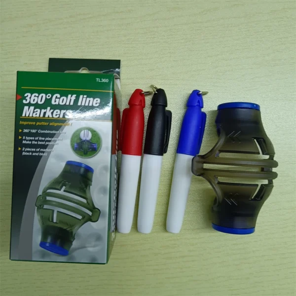 3pcs pen Golf Ball Line Marker Drawing Tool and Marks Pens Set Template Alignment Putting Marking Liner 360 Degree Rotation Tool