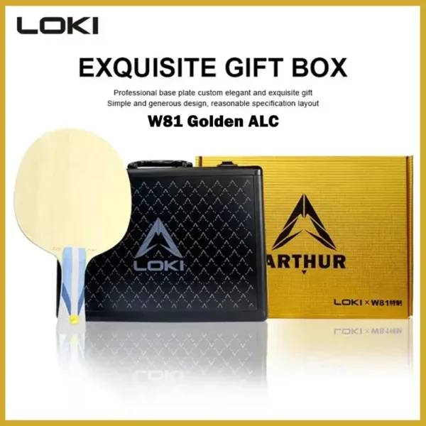 LOKI W81 Golden ALC Table Tennis Blade Professional Outer Blue AL Carbon Ping Pong Paddle Racket for Fast Attack with Loop