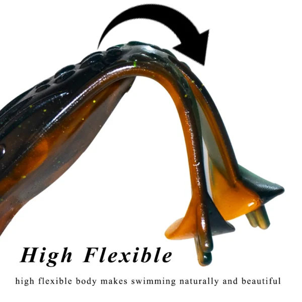 Chan's Huang 3PCS Soft Tube Frog Black Seabass Killer Artificial Snakehead Jig Topwater Bait Soft Frog Fishing Lures 10CM 11.4G