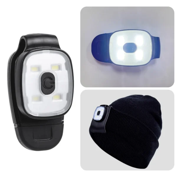 2/3PCS LED Clip Flashlight USB Charging LED Running Lights Multifunction Lightweight Warning Lights for Night Walking Fishing