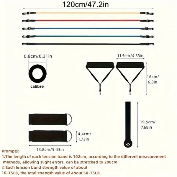 S9aa3df3d38fa477d9633d8fc280c1d4aU-1.webp Xiaomi 11pcs/Set Pull Rope, Resistance Bands, Portable Fitness Equipment, Ankle Strap, Chest Expander, Elastic Exercise Band