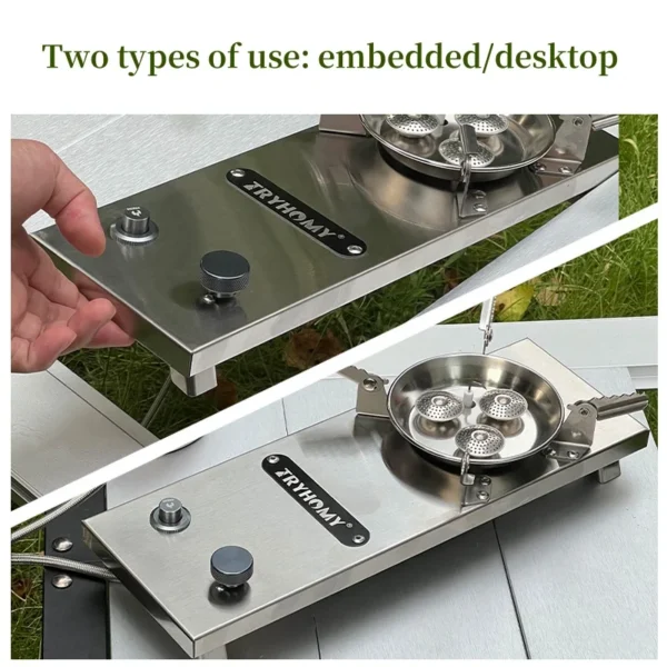 S9b87fb599b794df29c23ea723ff30f27N-2.webp IGT Gas Stove 7200W 0.5 unit Stainless Steel IGT Burner Plate Folding Adapter IGT Table Gas Stove Desktop Portable 3-core Burner