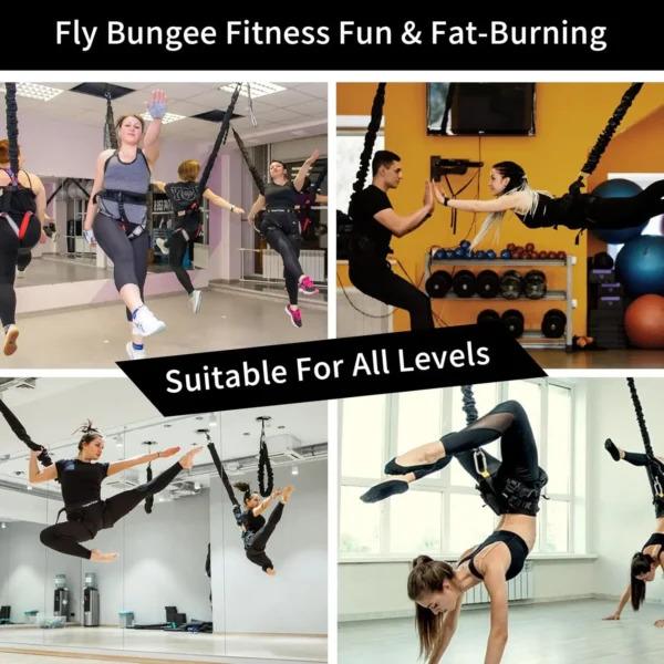 Bungee Fly Fitness Equipment Kit, Aerial Yoga Dance Training Apparatus, Aeelastico Bungee Fly, Suspended Trainer Pull Cord