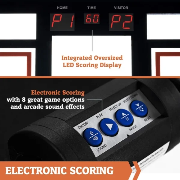 Sa028cafa9cf74fa893a7e5e77ac0155fN.webp 2 Player Arcade Basketball Game, Black/Grey