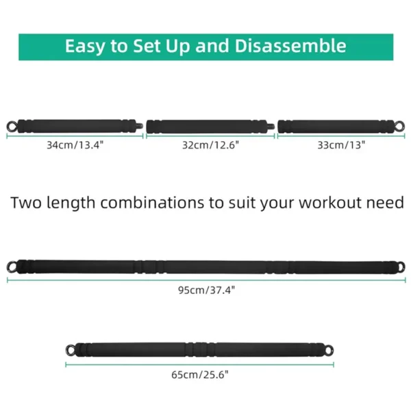 Multi Functional Portable Weighted Exercise Pilates Bar Non-slip Yoga Resistance Bar Stick with Beginner Workout Equipment