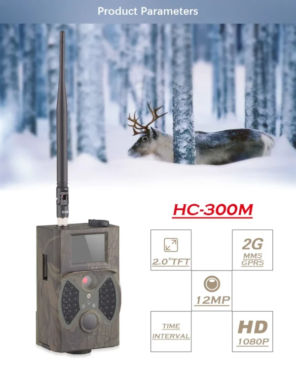 Sa95b1df8d4624957a8744543dbddaa8bJ.webp Cellular 2G MMS SMTP Hunting Trail Camera HC300M 16MP Wildlife Cameras Photo Trap Night Vision Wireless Surveillance Tracking