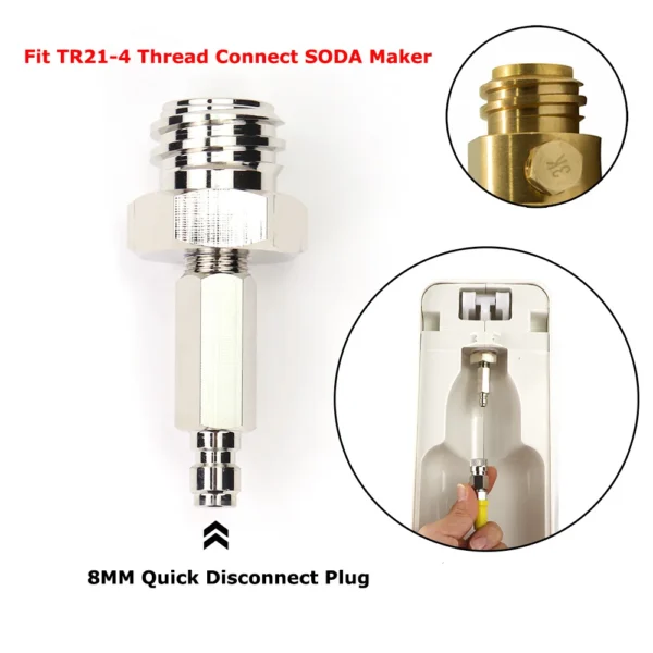 Soda Maker To External Co2 Tank Adapter and Hose Kit Fit Sodastream & W21.8-14 Or CGA320 With Quick Disconnect