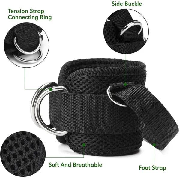 1PC Ankle Straps Cable Machine Attachment,Cable Kickback Ankle Straps,Padded Ankle Cuffs for Glute Kickbacks and Leg Workouts