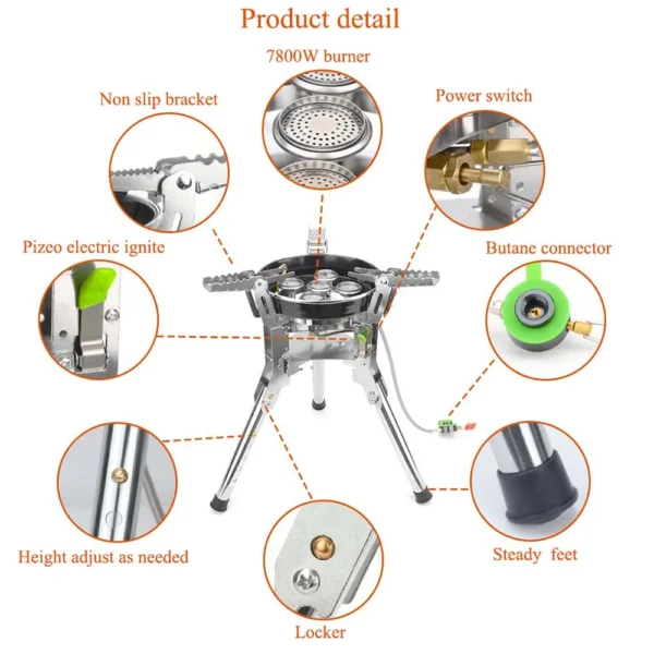 Outdoor  Gas stove Bulin   BRS69A Camping Picnic Gas Stove 6800W Team Party Family Camp Gas Burner  For  Hiking  Fishing