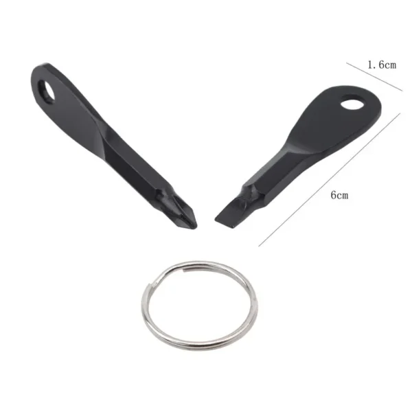 Sb65eb5c75764476fa672489fdfb7d818G.webp 2Pcs Keychain Key Ring Phillips Screw Mini Portable Screwdriver Outdoor Survival Edc Camping Gear Climbing Multi Tool