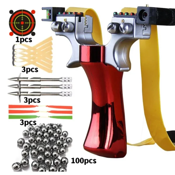 Laser aimed slingshot fishing fast pressure slingshot hunting fishing gun catapult outdoor camping