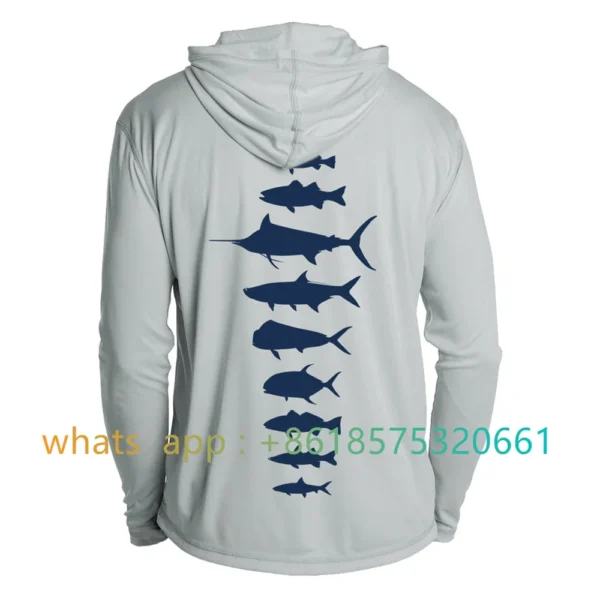 Fishing Hoodie Summer Fishing Clothing Long Sleeve Breathable Fishing Performance Shirt UV Protection Mens Fishing Wear