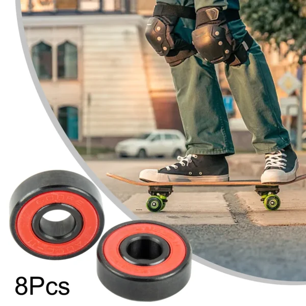 Sbc0c089c83b64ab4ba16b8a6b494b7a4t.webp 8Pcs High Speed 608RS Black Ceramic Bearings With Spacer For Inline Skate Skateboard Bearings Scooter Longboard Mixture