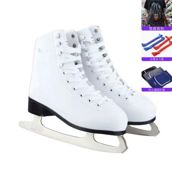 Sbd1fac775f90490182551e59049333e1c.webp Genuine Leather Ice Figure Skates, Comfortable with Blade, Thicken Kids PVC Warm Shoes, Safe Waterproof, Beginners