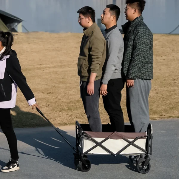 Sc12ca6510a7f424da3fc220d49834593p.webp Heavy Duty Large Capacity Fold Wagon Collapsible Folding Utility Beach Cart Wagon Ourdoor Trolley Portable Garden Camping Cart