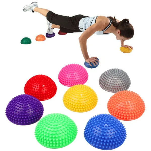 Sc2be260dedcd49ec84444d48c2242eeaq.webp 16cm Half Sphere Yoga Balls PVC Thicken Inflatable Foot Fitness Balls Massage Balance Training Ball Gym Pilates Exercise Fitness