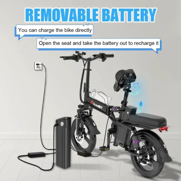 DEEPOWER Mini Foldable Ebike 400W 48V 30AH/10AH Removable Battery Multi-shock-absorbing Urban Electric Bicycle Bike for Aldult