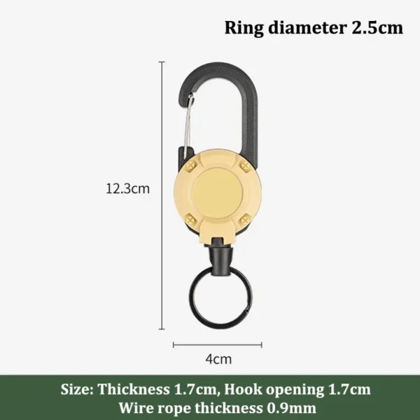 1/2pcs Heavy Duty Retractable Pull Badges ID Reel Carabiner Key Chain Steel Wire Rope Buckle Key Holder Outdoor Keychain Tools