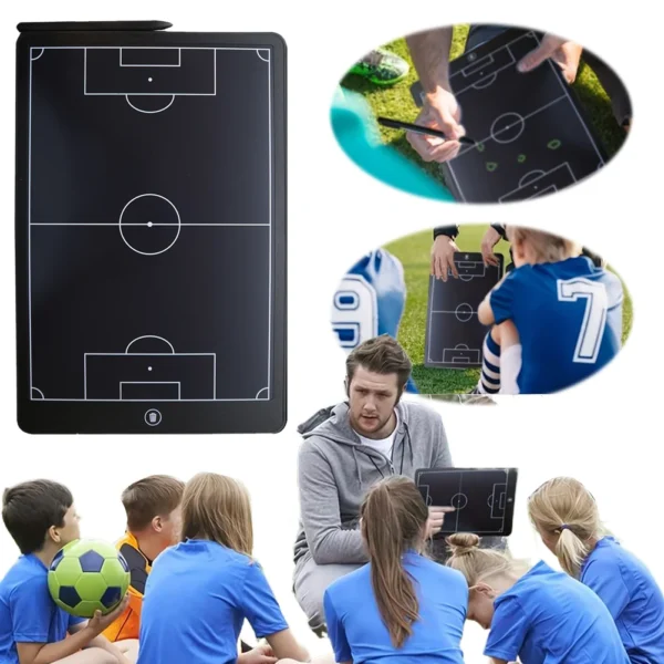 16 Inch LCD Electronic Football Coach Board with Pen Soccer Coaching Board for Football Coach Marker Training Writing Tablet