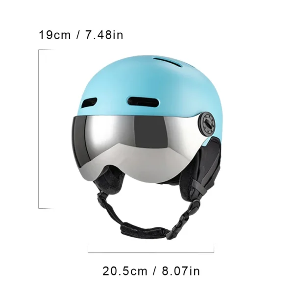 Ski Helmet with Detachable Earmuff Men Women Snowboard Helmet with Goggle Fixed Strap Safety Skiing Helmet Skiing Sports Helmet