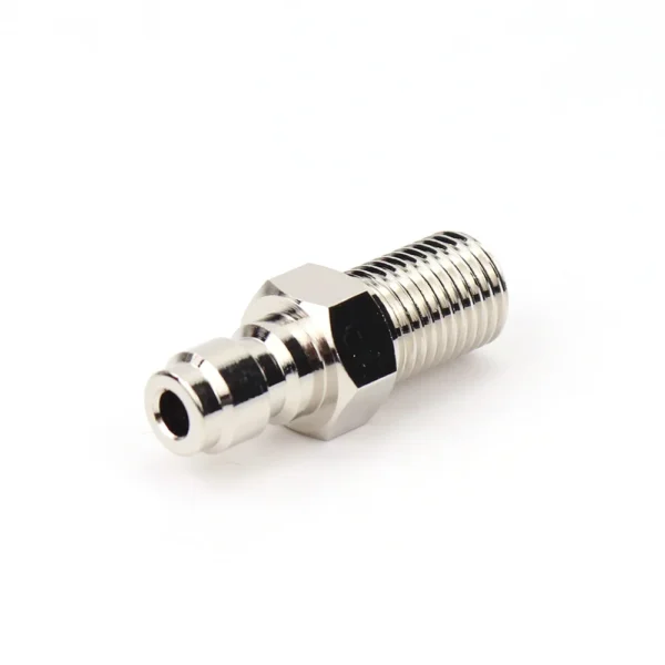 Sc973aa9ee7494318b37f72a90a2c91a4W.webp CO2 Fill Fitting 8MM Quick Disconnect Plug Fill Nipple Adapter With 3/8-24UNF Thread Replace CO2 Cartridge To External Co2 Tank