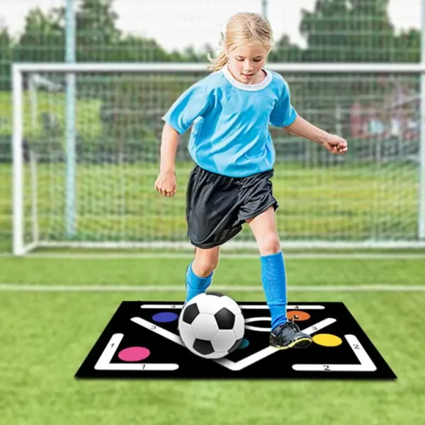 Football Training Mat Soccer Skills Drills Pad 23.6x35.4in Anti-Skid Rubber Exercise Mat Football Door Mat Carpet Pace Ball