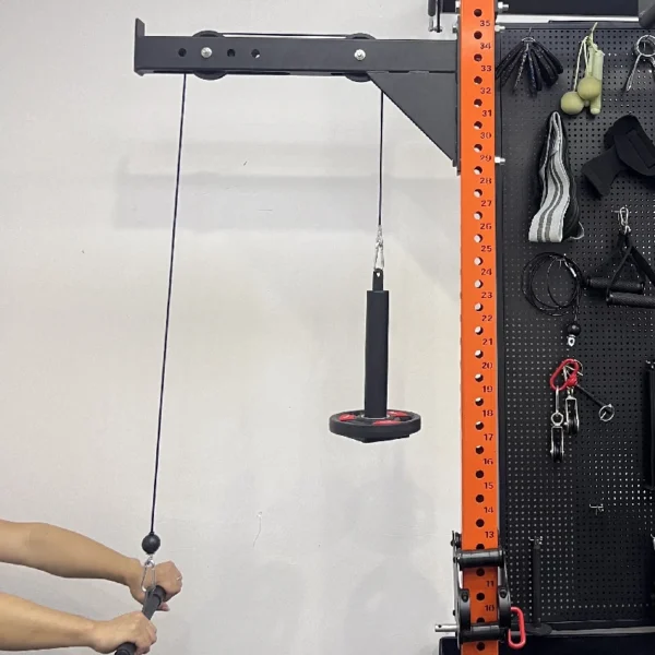 High Pull Down Pulley Rope Combination For 1'' Hole & 2'' Weight Plates  Back Muscle Strength Exercise  For Home Gym