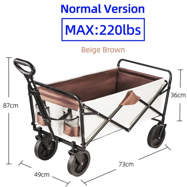Sccbaa5a30aa64d5bbcd2d563059b72699.webp Heavy Duty Large Capacity Fold Wagon Collapsible Folding Utility Beach Cart Wagon Ourdoor Trolley Portable Garden Camping Cart