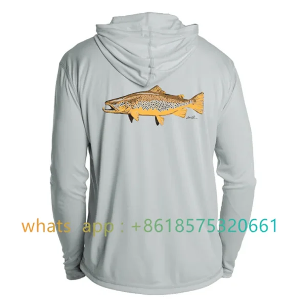 Fishing Hoodie Summer Fishing Clothing Long Sleeve Breathable Fishing Performance Shirt UV Protection Mens Fishing Wear