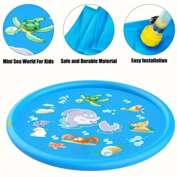 New 1pc Summer outdoor water game toy dolphin spray mat round sprinkler mat,outdoor spray mat,PVC inflatable splash pad,lawn pla