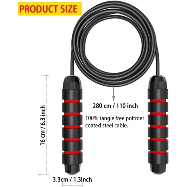Jump Rope Fitness Workout Weighted Handle PVC Coated Steel Wire Adjustable Speed Skipping Rope Gym Equipment for Home
