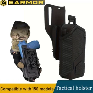 Tactical Quick Draw Holster, Hunting Holster, Glock17, Gen4, G19 with X300 Flashlight, Universal, Right Hand, Airsoft Carry