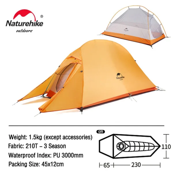 Naturehike Camping Tent Mongar 2 Persons Tent Cloud Up 1 2 3 Person Tent Star River Tent Ultralight Portable Outdoor Hiking Tent