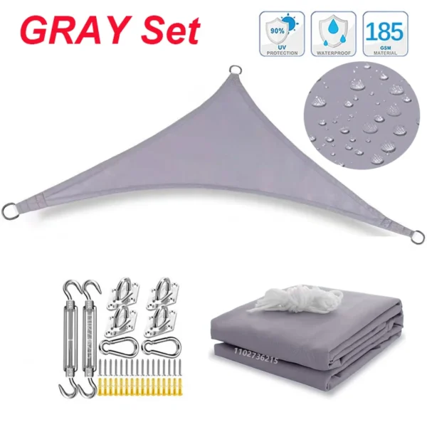 Multi-size Triangle Sun Shade Sail Waterproof Outdoor Garden Patio Party Sunscreen Awing Sun Canopy For Beach Camping Pool