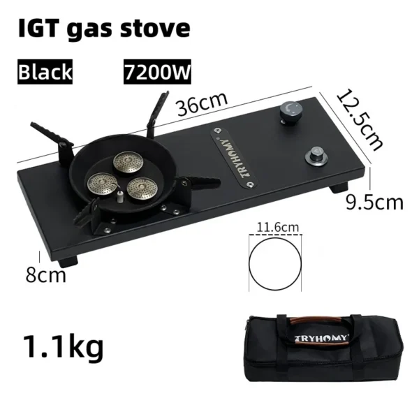 Sd7dd0ab5225a46d6a1a6ea3e87e0dbe5k-2.webp IGT Gas Stove 7200W 0.5 unit Stainless Steel IGT Burner Plate Folding Adapter IGT Table Gas Stove Desktop Portable 3-core Burner