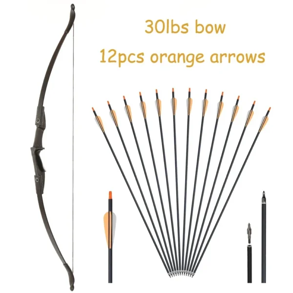 Sd8c82a56ea2748b590c33c1edb9b546ch.webp Archery Recurve Bow for Right/Left-Handed Outdoor Hunting Sports Shooting 57inch 30-40 Ibs Take-down Bow Archery Target